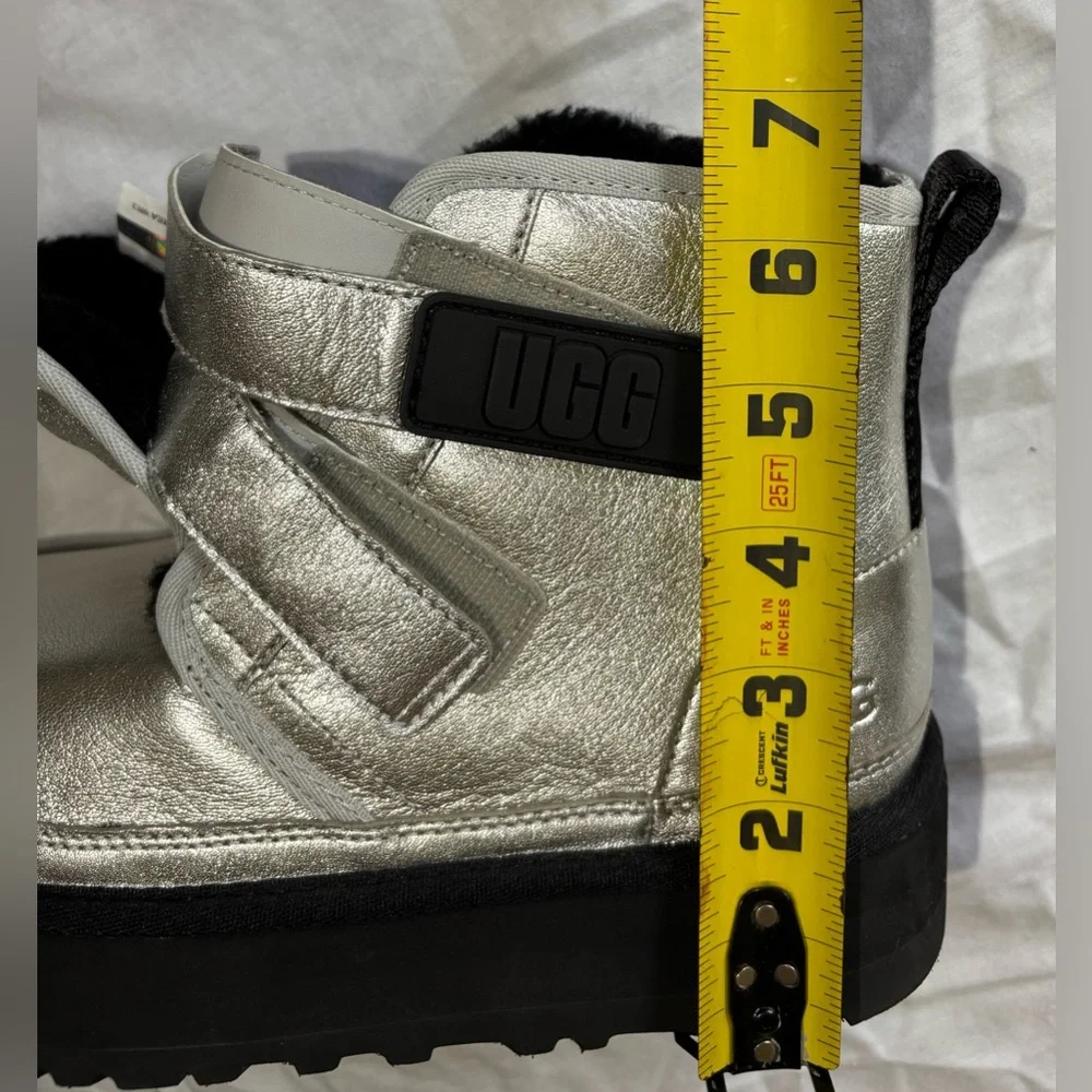 UGG Metallic Silver Boots with Black Sole